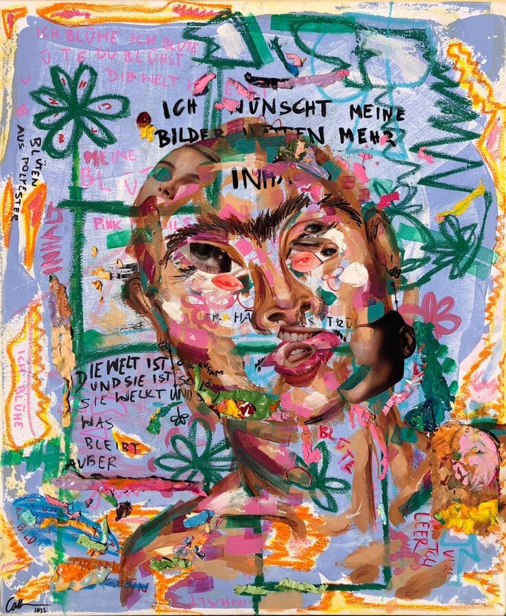 &quot;In meiner Blütezeit&quot; mixed Media auf Leinwand 40x50cm Original verschenkt