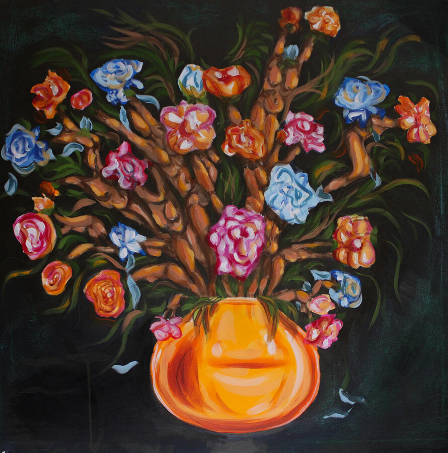 &quot;weder Hand noch Fuß&quot; Acryl auf Leinwand 80x80cm