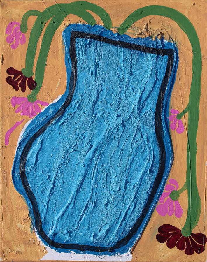 &quot;Vase mit nichts drinnen&quot; mixed Media auf Leinwand 30x40cm