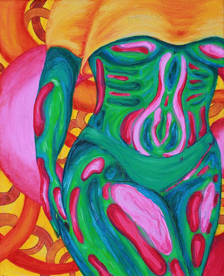 &quot;Vulvart&quot; mixed Media auf Leinwand 30x40cm